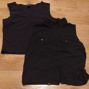 Black Sleeveless Tops Set